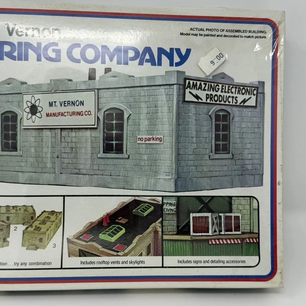 Life Like Mt. Vernon Manufacturing Company HO Scale Building Kit # 1337 Sealed